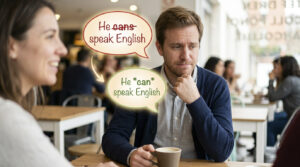 Ejemplo de error por sobregeneralización al aprender inglés.